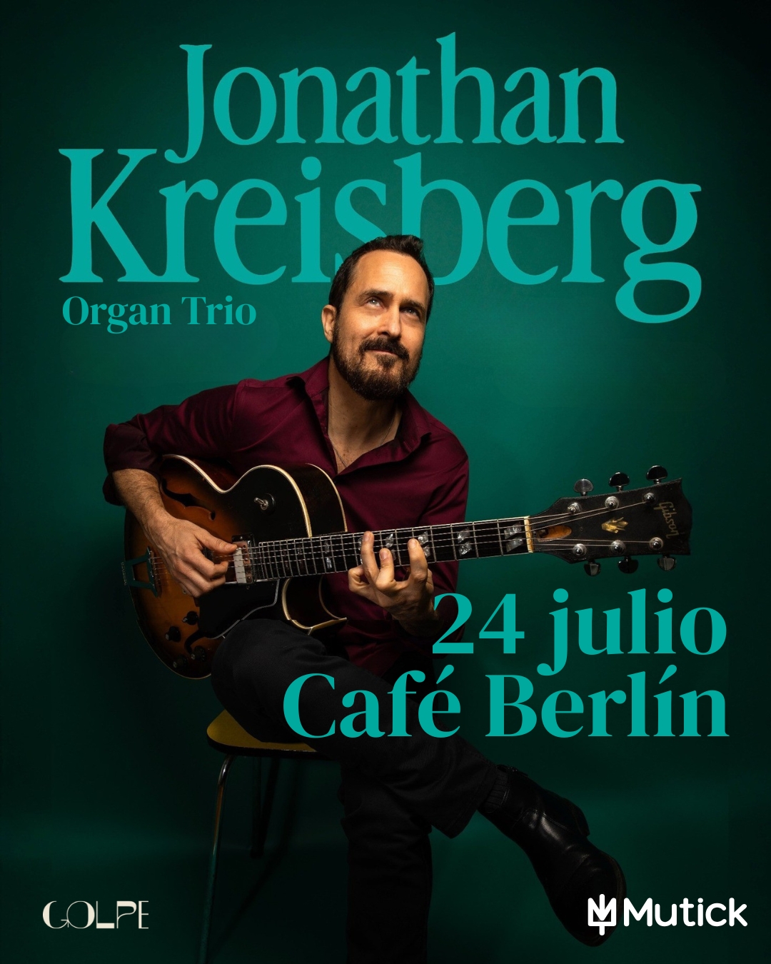 JONATHAN KREISBERG Organ Trio (USA)  en Cafe Berlin Madrid - Mutick