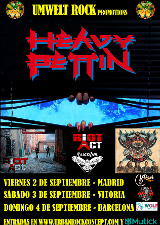 HEAVY PETTIN' + RIOT ACT + BLACKØWL en Vitoria - Urban Rock Concept