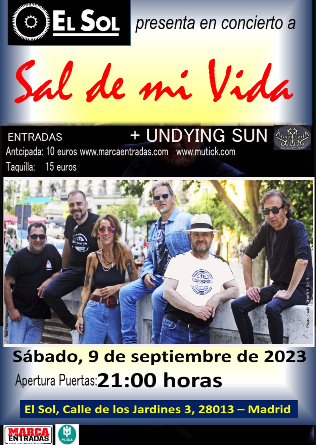 SAL DE MI VIDA + Undying Sun en Madrid
