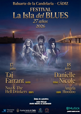  XXVII Festival La Isla del Blues en Candelaria C&aacute;diz 2026 - 17 julio - Mutick