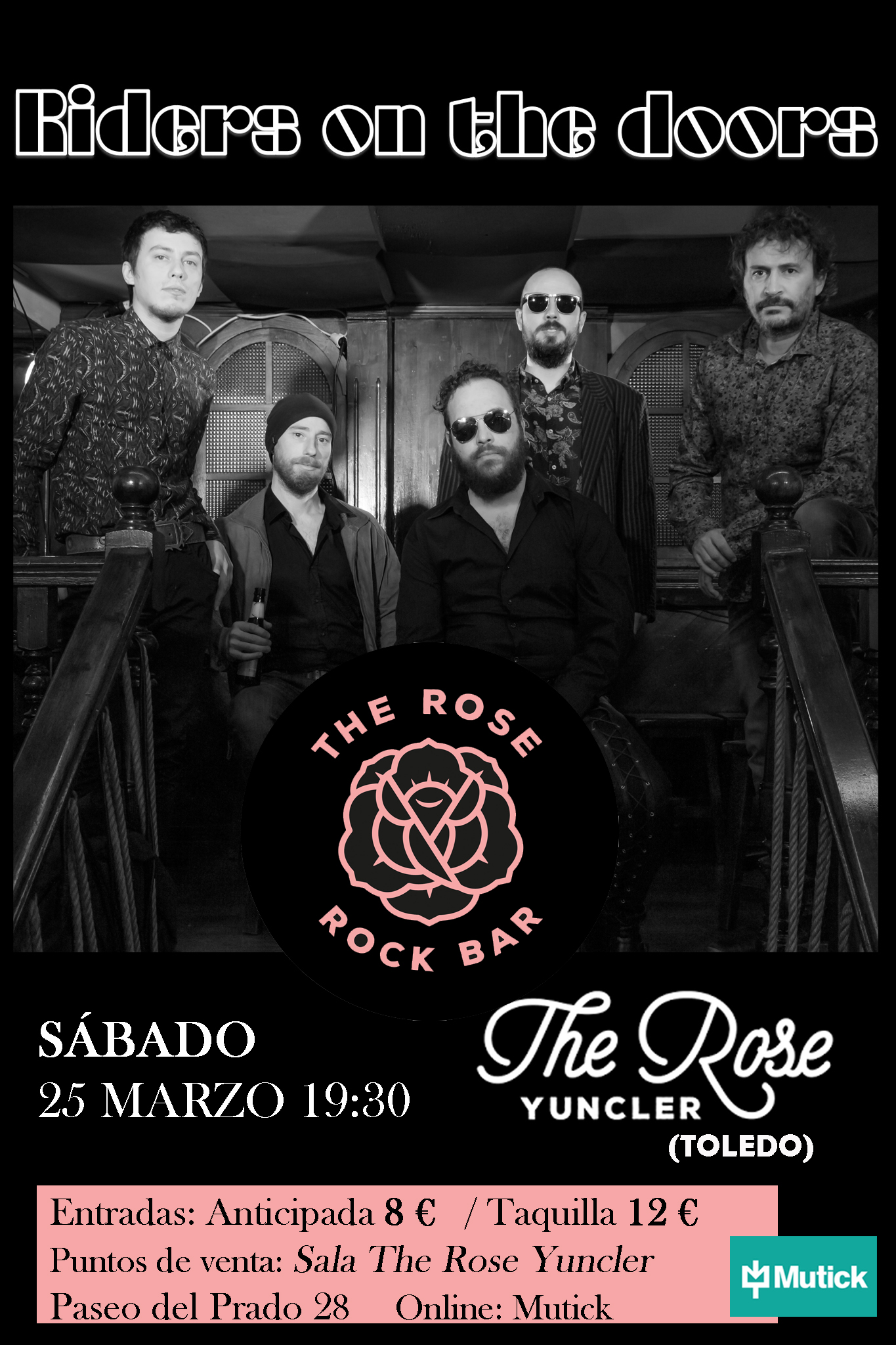 RIDERS ON THE DOORS - tributo a The Doors en The Rose Yuncler - Mutick