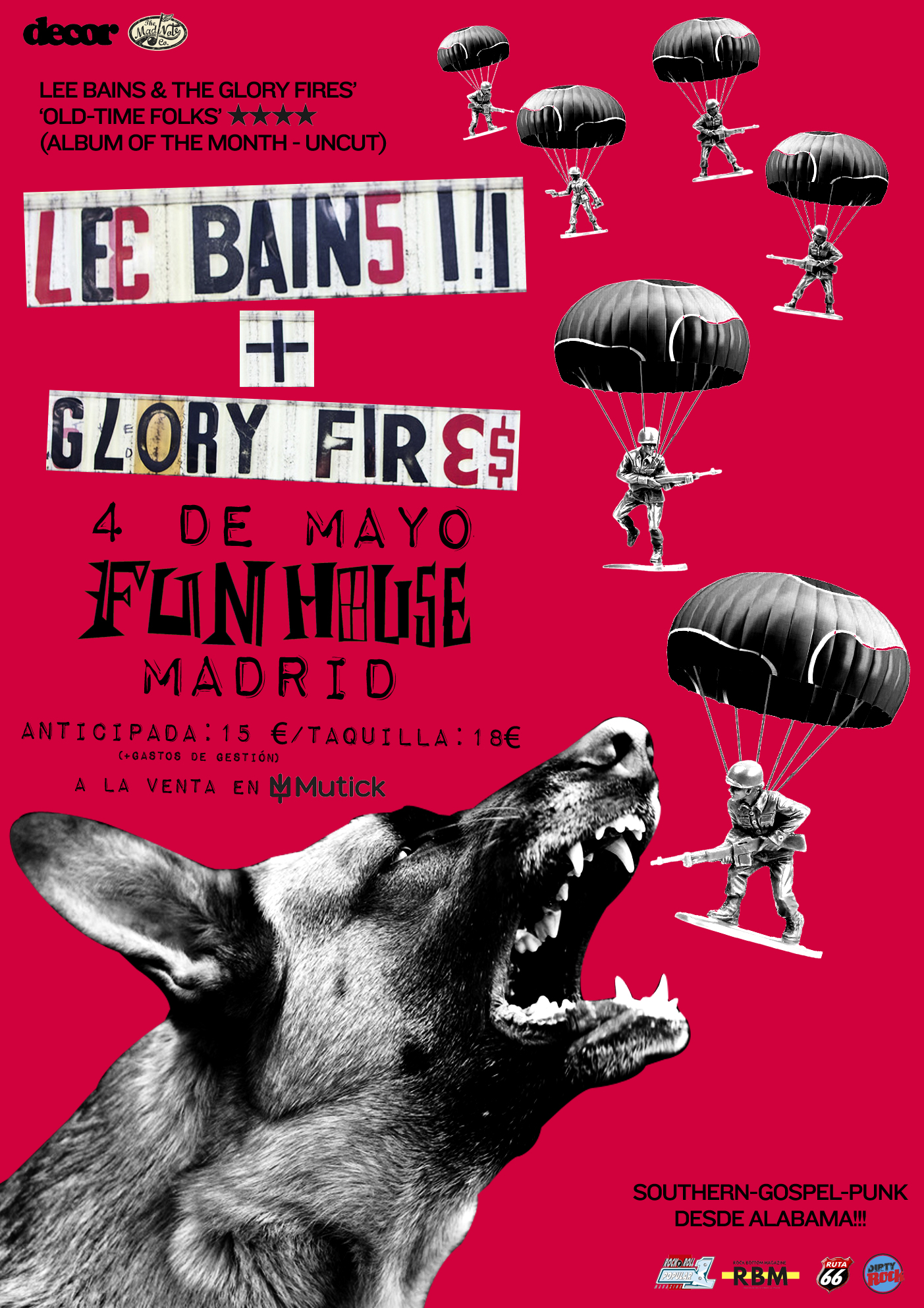 LEE BAINS III & THE GLORY FIRES en Madrid - Mutick