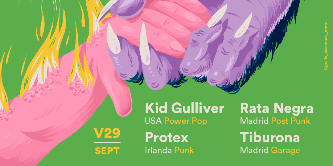 Kid Gulliver (USA) + Protex (Irlanda) + Rata Negra + Tiburona en Madrid - Aniversario Wurli