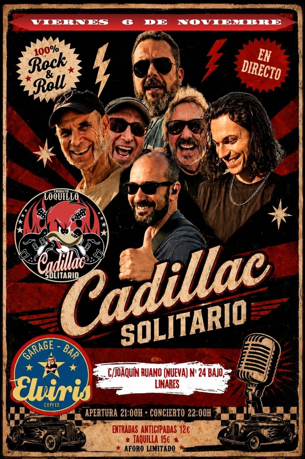 CADILLAC SOLITARIO en Linares - Tributo a Loquillo  - Mutick