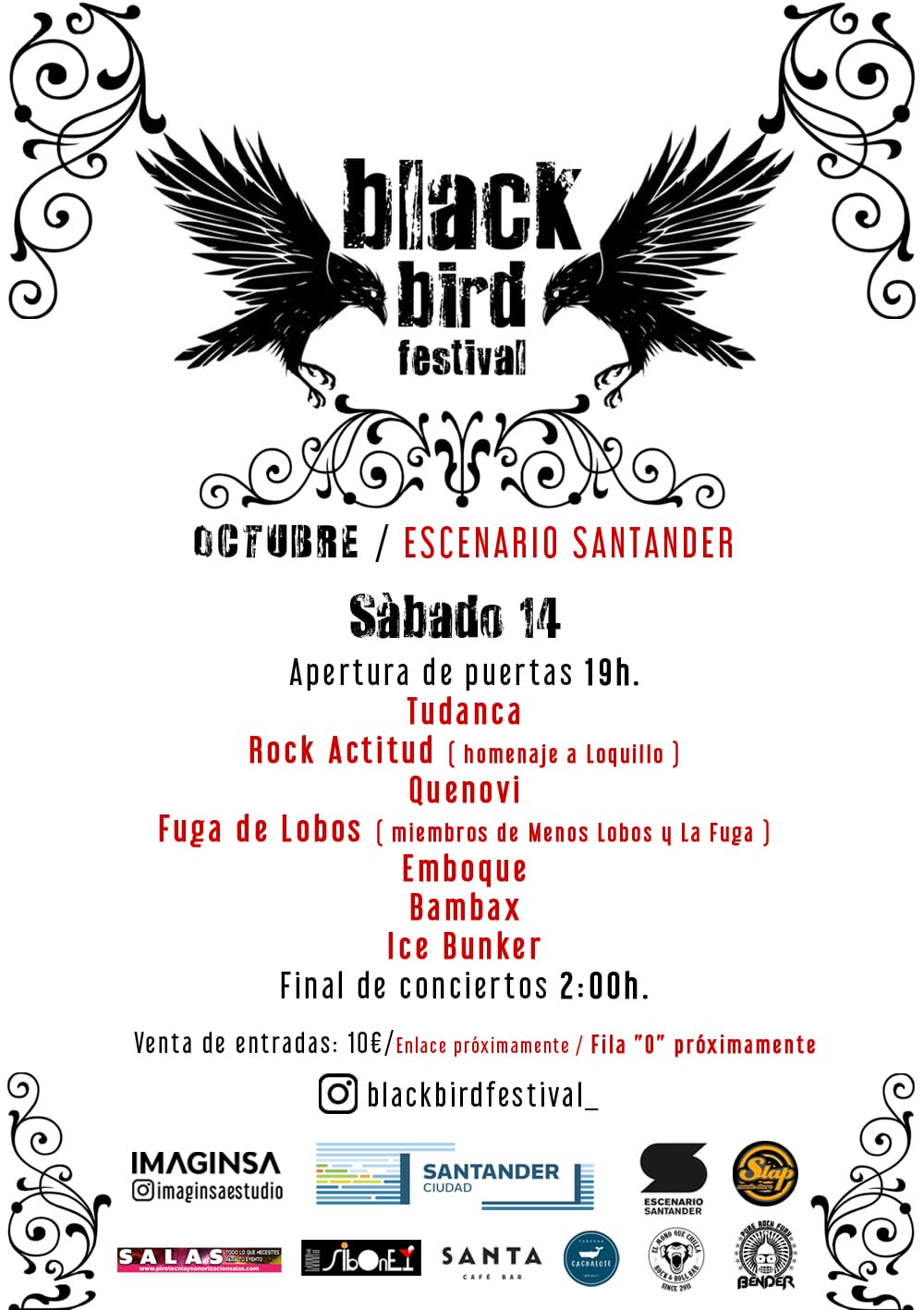 BLACK BIRD FESTIVAL en Escenario Santander - Cantabria - SAB 14 - Mutick