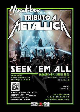 Seek Em All - tributo a Metallica en San Luis - Mahón  