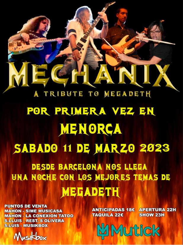 MECHANIX en Menorca - Tributo a Megadeth - Mutick