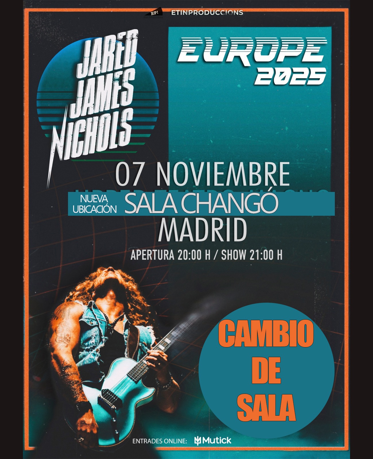 JARED JAMES NICHOLS (USA) en Madrid - SALA CHANGÓ - Mutick