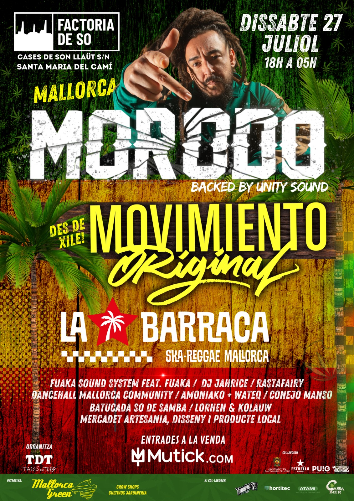 MORODO + MOVIMIENTO ORIGINAL + LA BARRACA en Mallorca - Mutick