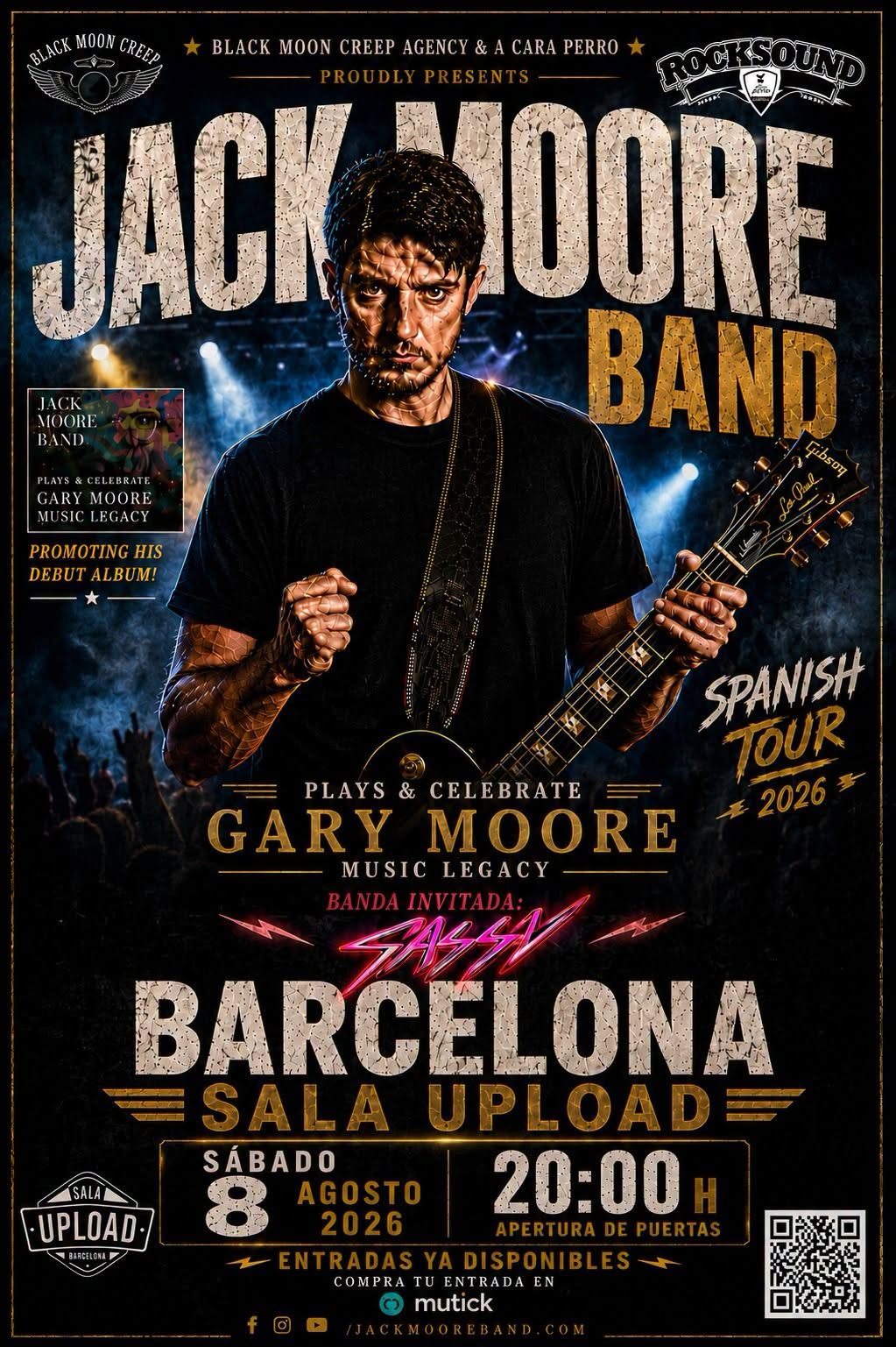 JACK MOORE (PLAYING GARY MOORE) en Barcelona - Mutick