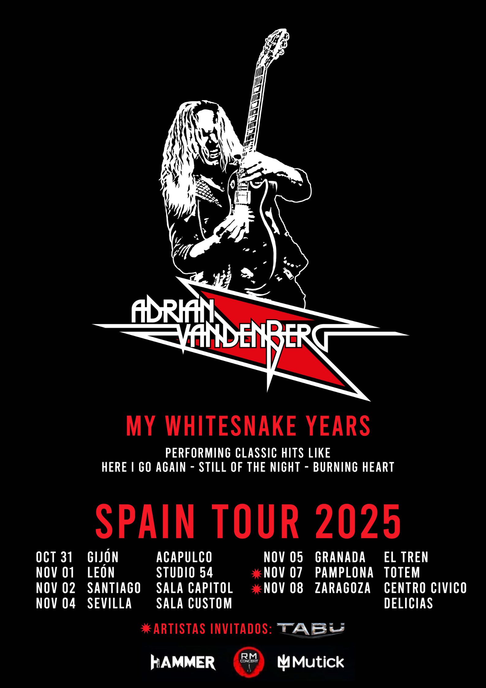 ADRIAN VANDENBERG + Tabü en Zaragoza - Mutick