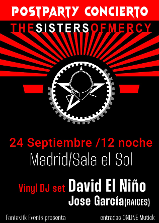 POSTPARTY OFICIAL THE SISTERS OF MERCY en Madrid