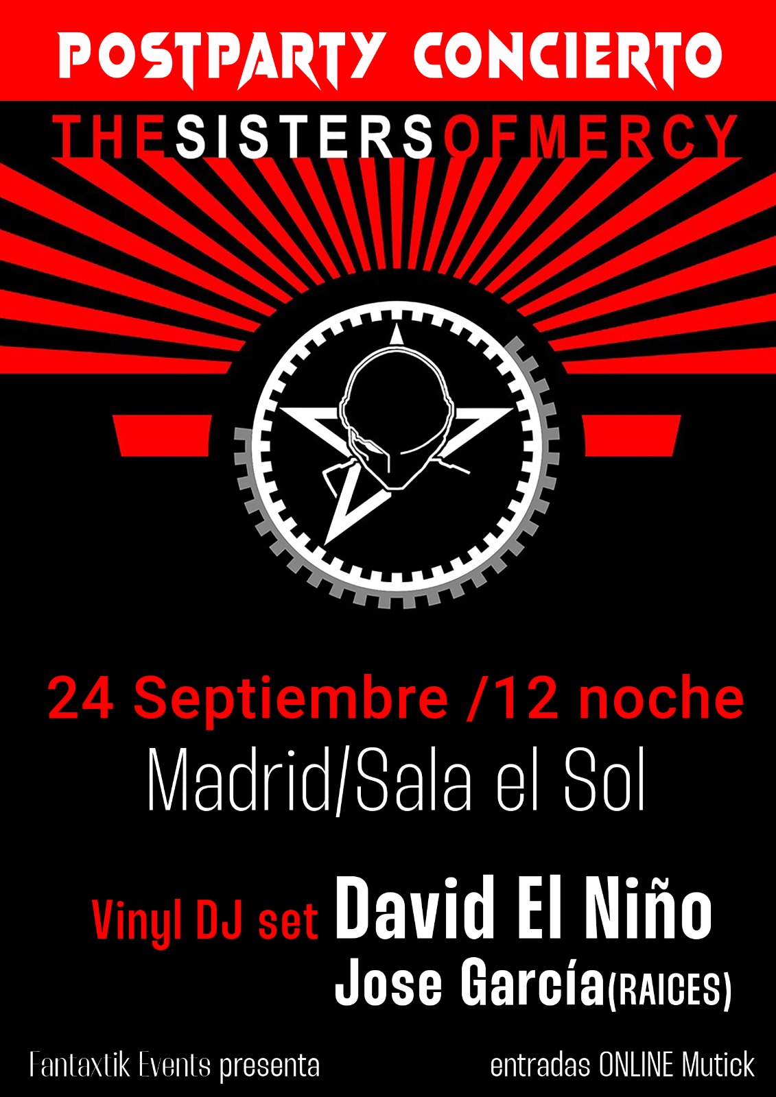 POSTPARTY OFICIAL THE SISTERS OF MERCY en Madrid - Mutick